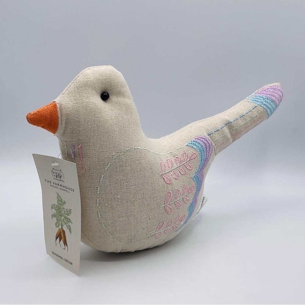 The Farmhouse Rachel Ashwell Bird Stuffed Plush Seasonal Decor Spring Easter 7”